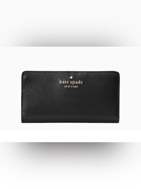 kate spade Large Black Saffiano Leather Wallet